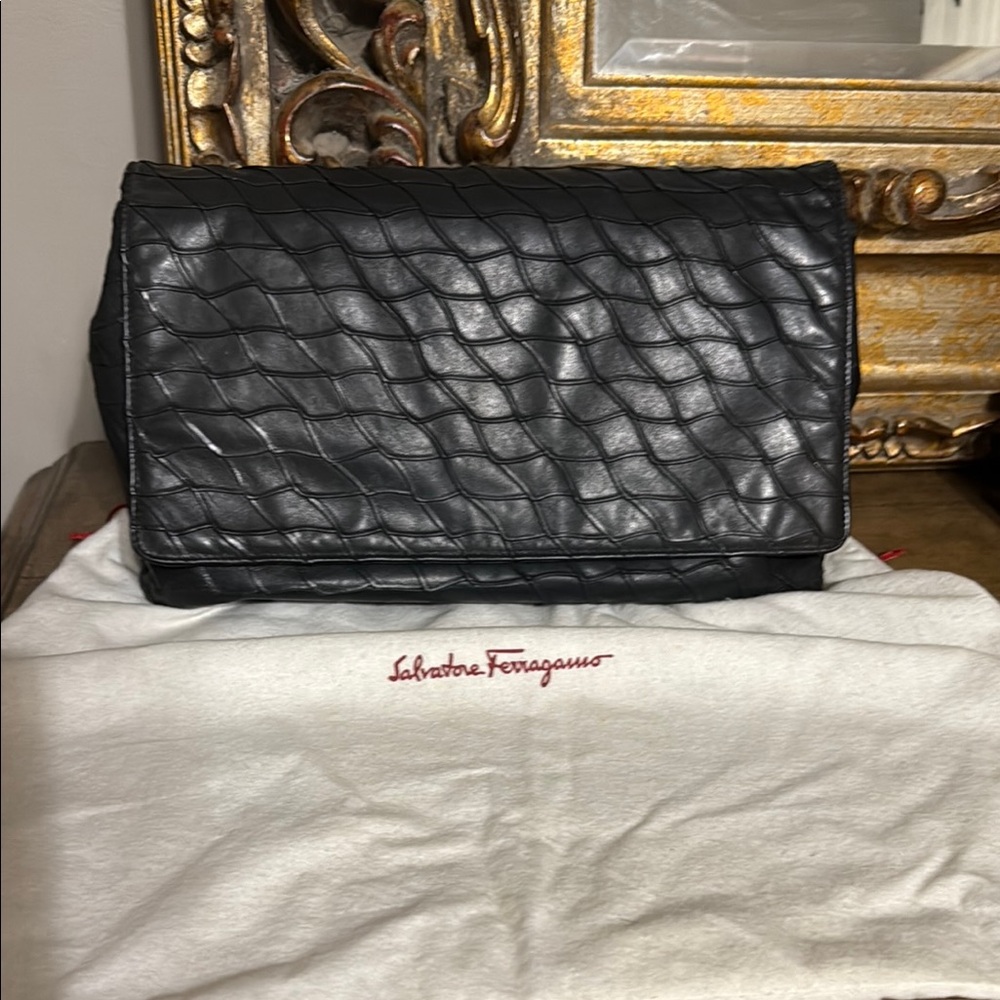 Salvatore Ferragamo  Leather Clutch/Messenger Bag